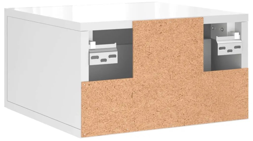 Mesas de cabeceira parede 2 pcs 35x35x20 cm branco brilhante
