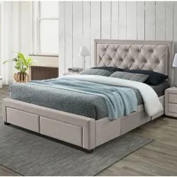 Cama de Casal BIA Bege - 160x200cm