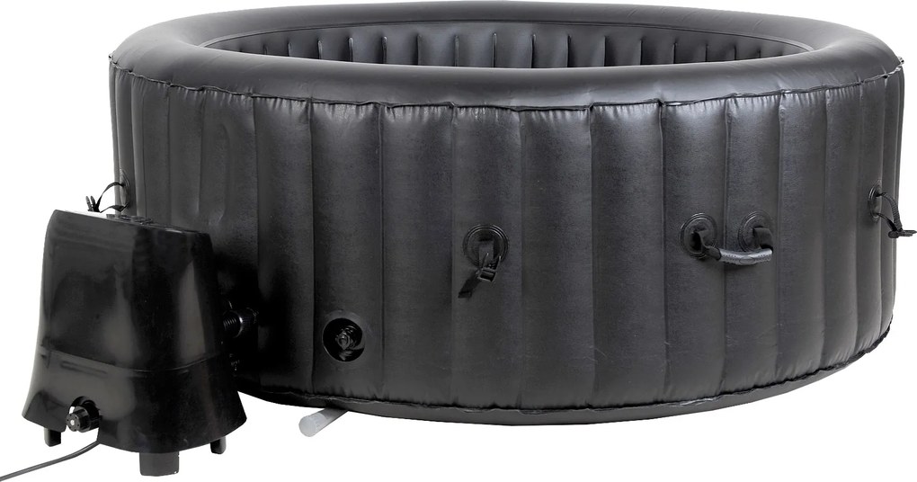 Spa de bolhas insuflável portátil para 6 pessoas, banheira de hidromassagem, jacuzzi, preto