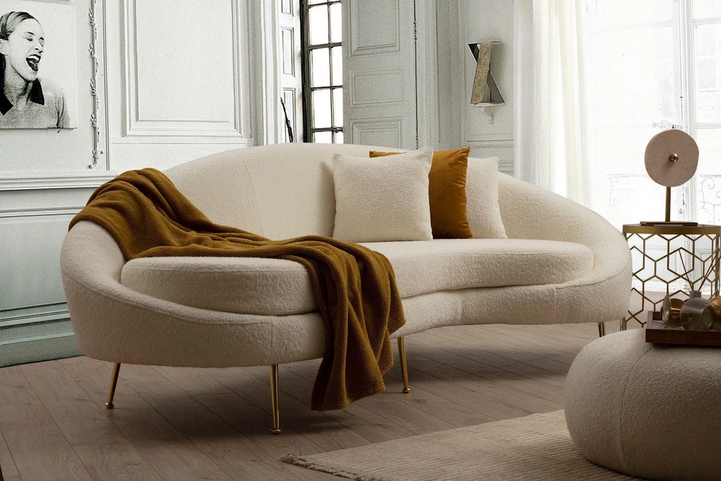Sofá de 3 Lugares Eses – Creme (255 cm) | Luxo e Conforto