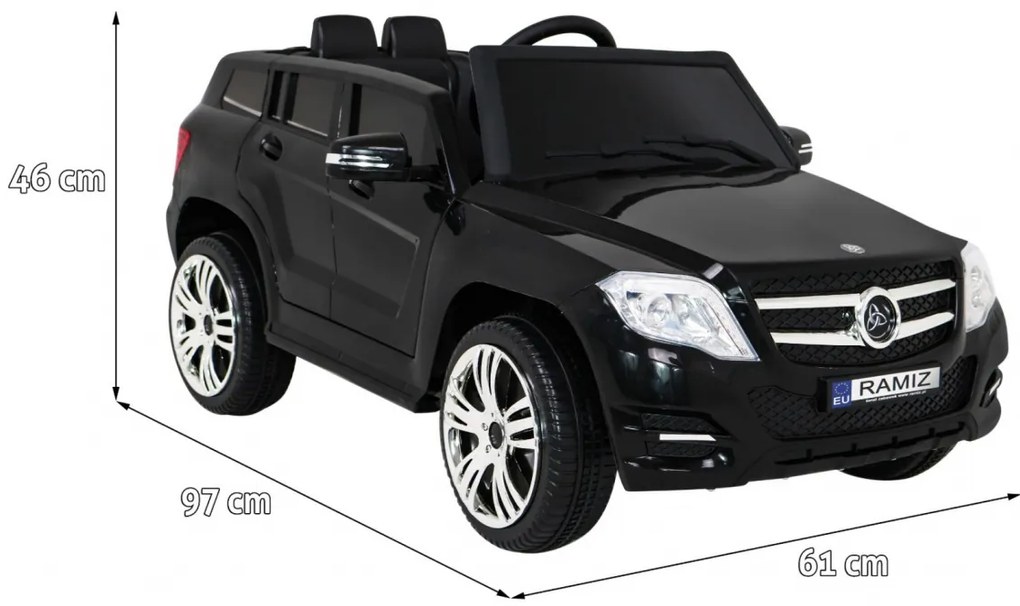 Carro elétrico para Crianças 12V City Rider Rodas de plástico Preto