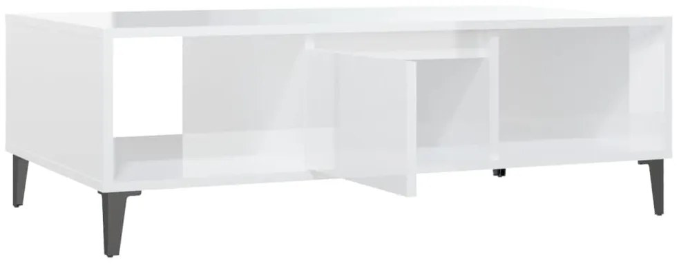 Mesa de centro derivados de madeira branco brilhante