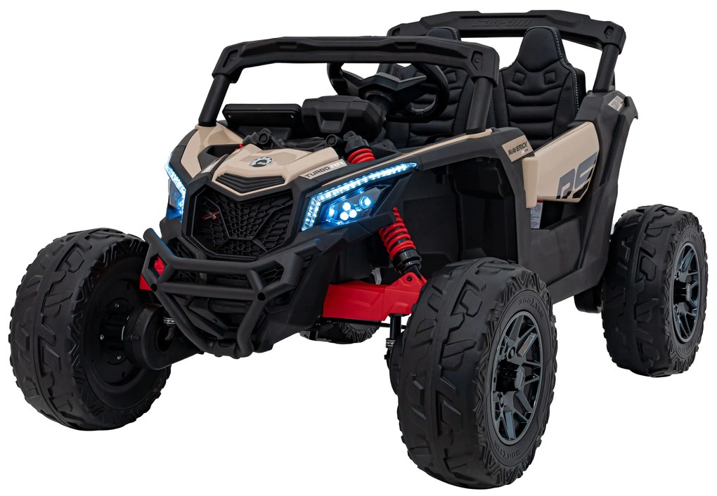Buggy elétrico para Crianças ATV CAN-AM Maverick 24V 4×4 Rodas Espuma EVA, Assento couro ecológico Preto, Caqui
