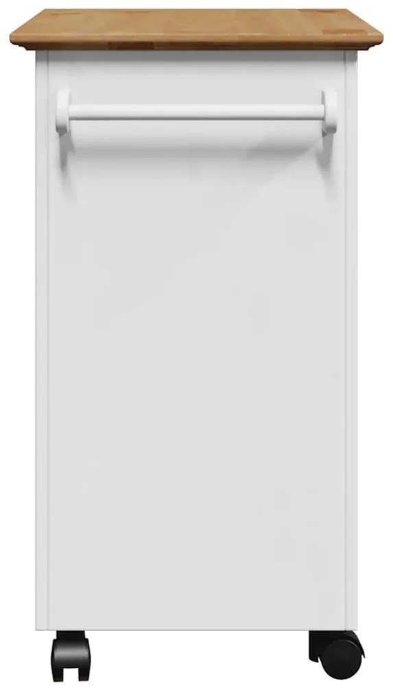 Carrinho de cozinha BODO branco e castanho 67,5x45x80 cm