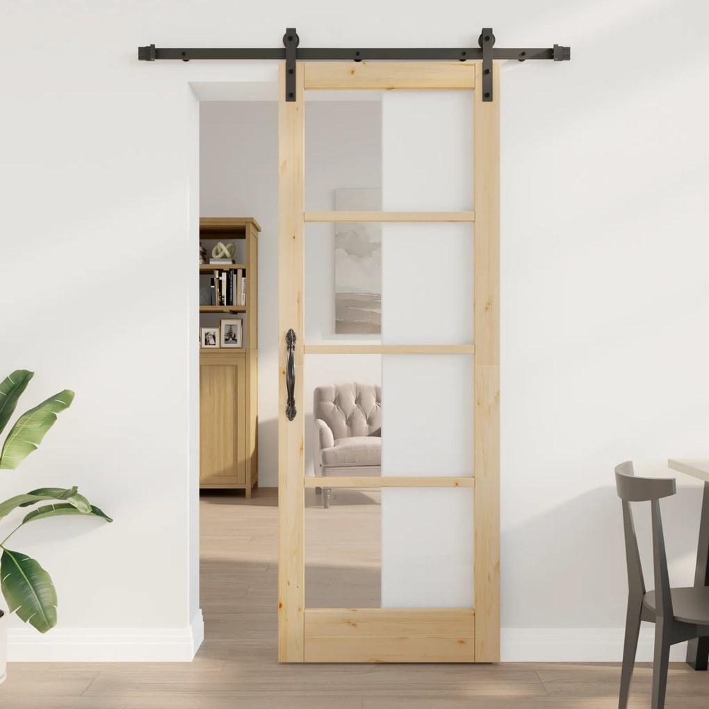 Porta Deslizante vidaXL com Conjunto de Ferragens 'ORKDAL'78x211 cm