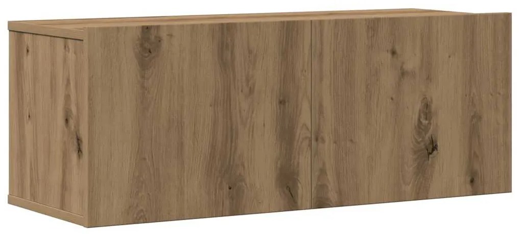 Conjunto de armário TV parede 4 pcs madeira carvalho artisiano