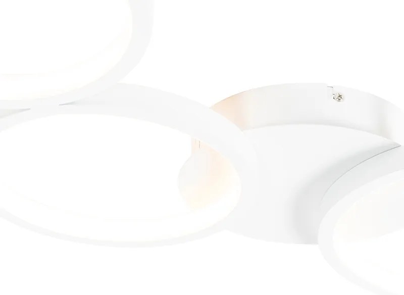 Candeeiro de teto design branco com LED 3-passos regulável 3 luzes - Pande Design