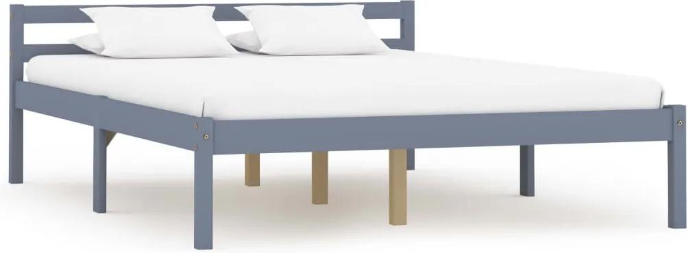 Estrutura de cama 120x200 cm madeira pinho maciço cinzento