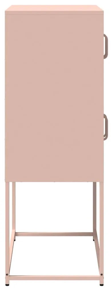 Aparador alto 68x39x107 cm aço rosa