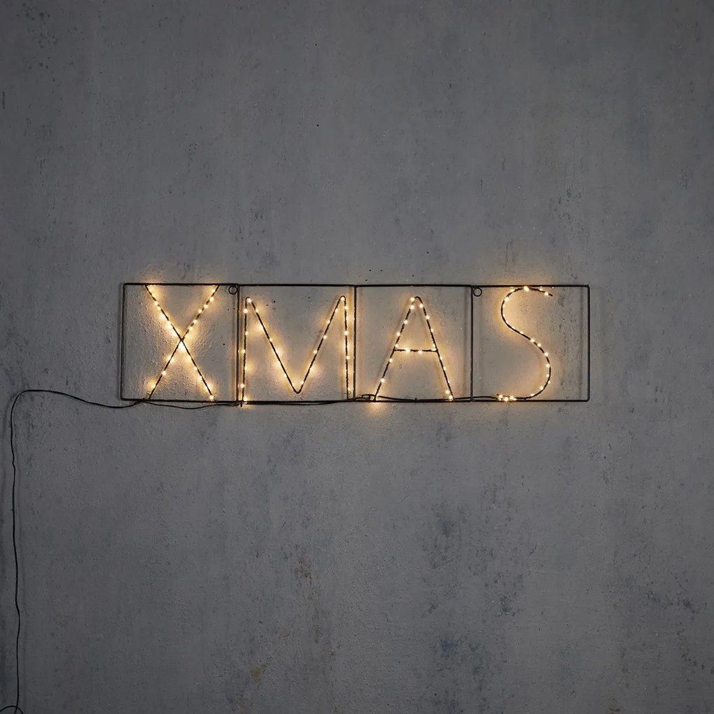 Candeeiro de parede de Natal preto XMAS incl. LED com temporizador IP44 - Yoro