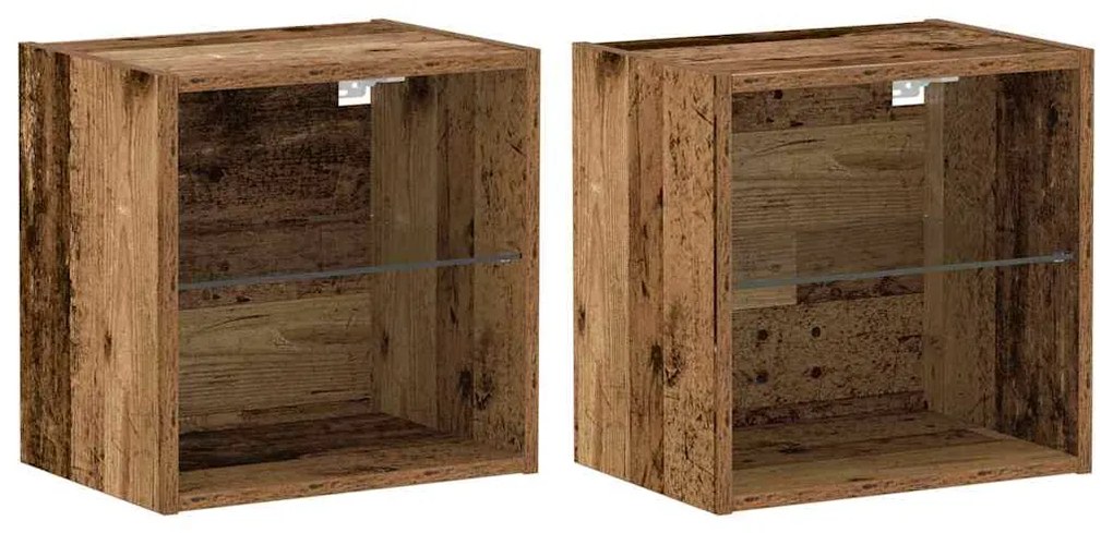 Prateleira flutuante vidaXL 2 pcs Madeira antiga 40x28.5x40 cm Madeira