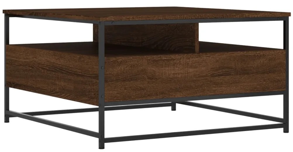 Mesa de centro 80x80x45 cm derivados madeira carvalho castanho