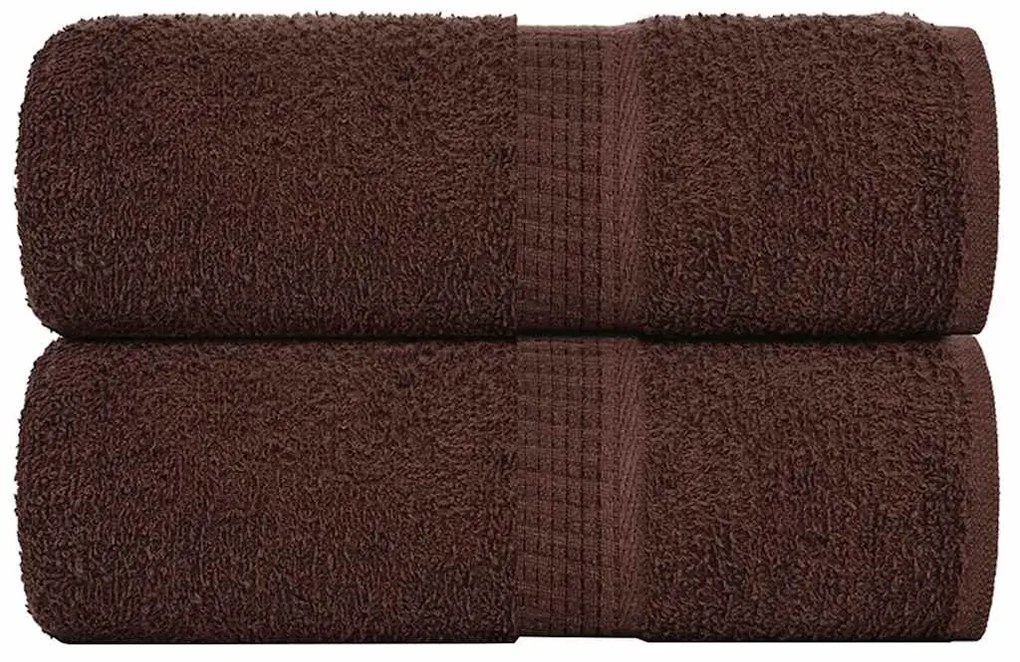 vidaXL Toalhas de bidé 2 pcs FROGN 30x50 cm 100% algodão castanho