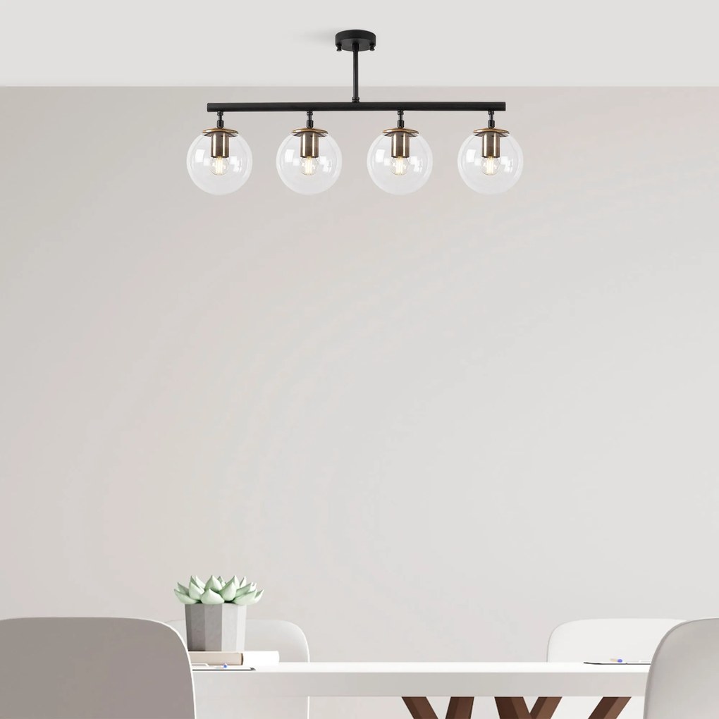 Chandelier Fazli – Preto Antigo – 70 x 15 x 35 cm