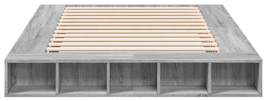 Estrutura de cama 140x200 cm derivados de madeira cinza sonoma