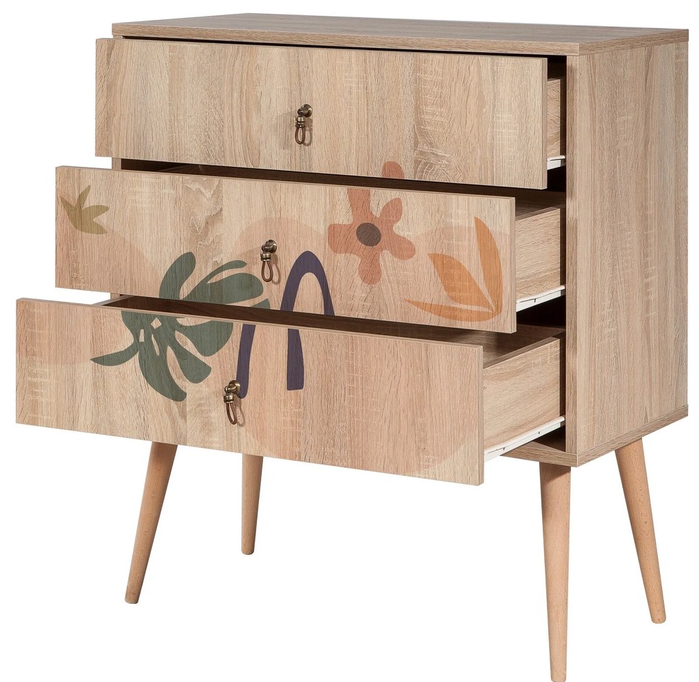 Cômoda City Trio – Multicolor – 80x89x40 cm