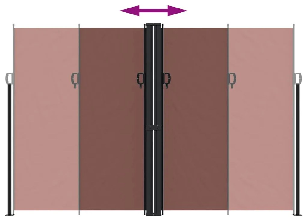 Toldo lateral retrátil 220x1200 cm castanho