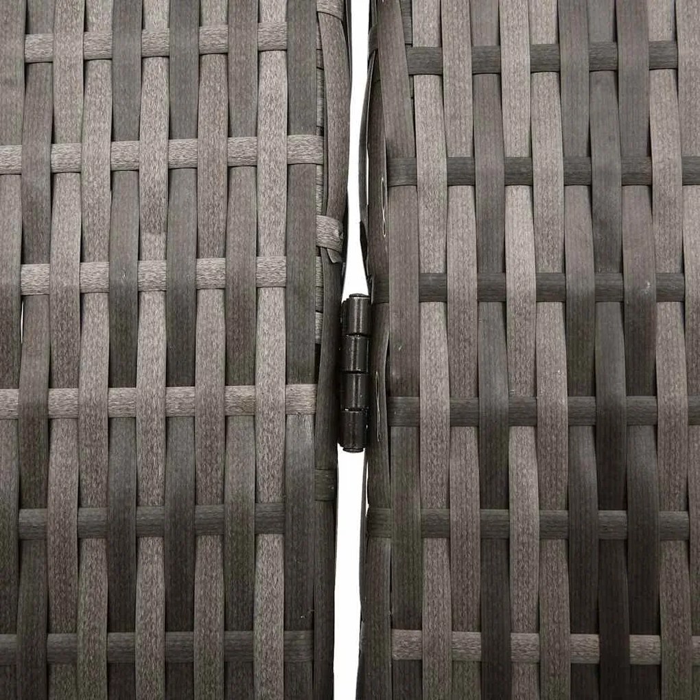 Divisor de Ambiente 3 Painéis Dobrável Cinza 147x180 cm Poly Rattan