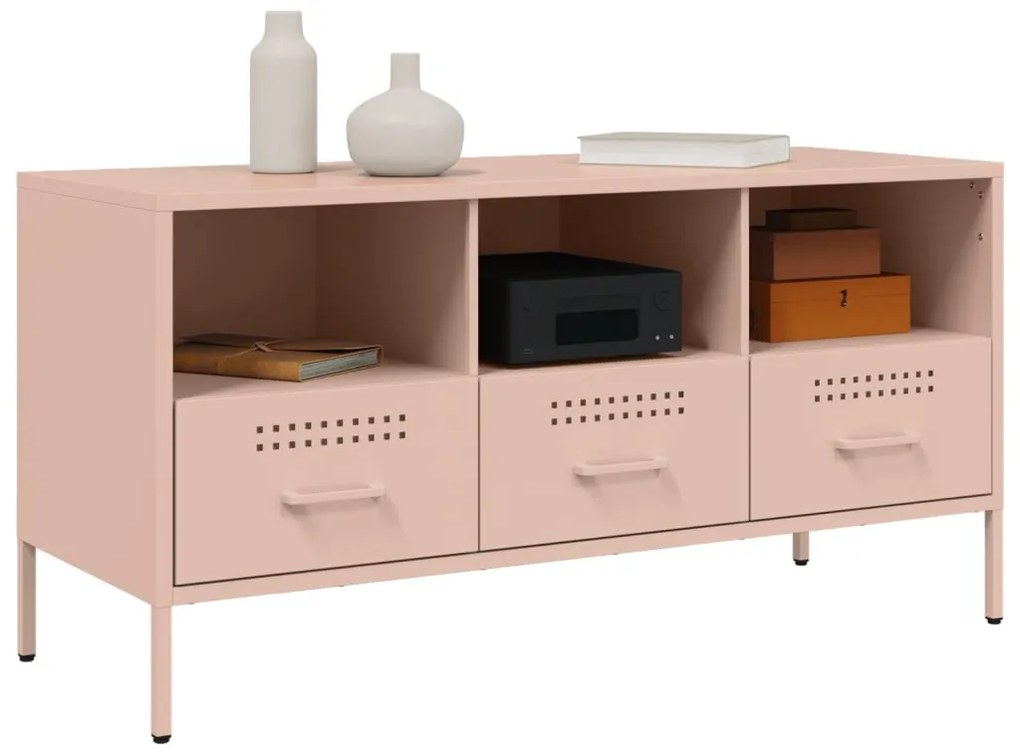 Móvel de TV 100,5x39x50,5 cm aço rosa
