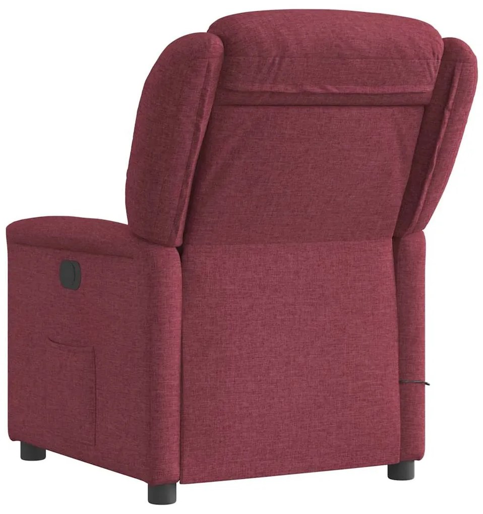 Poltrona de massagens reclinável tecido vermelho tinto
