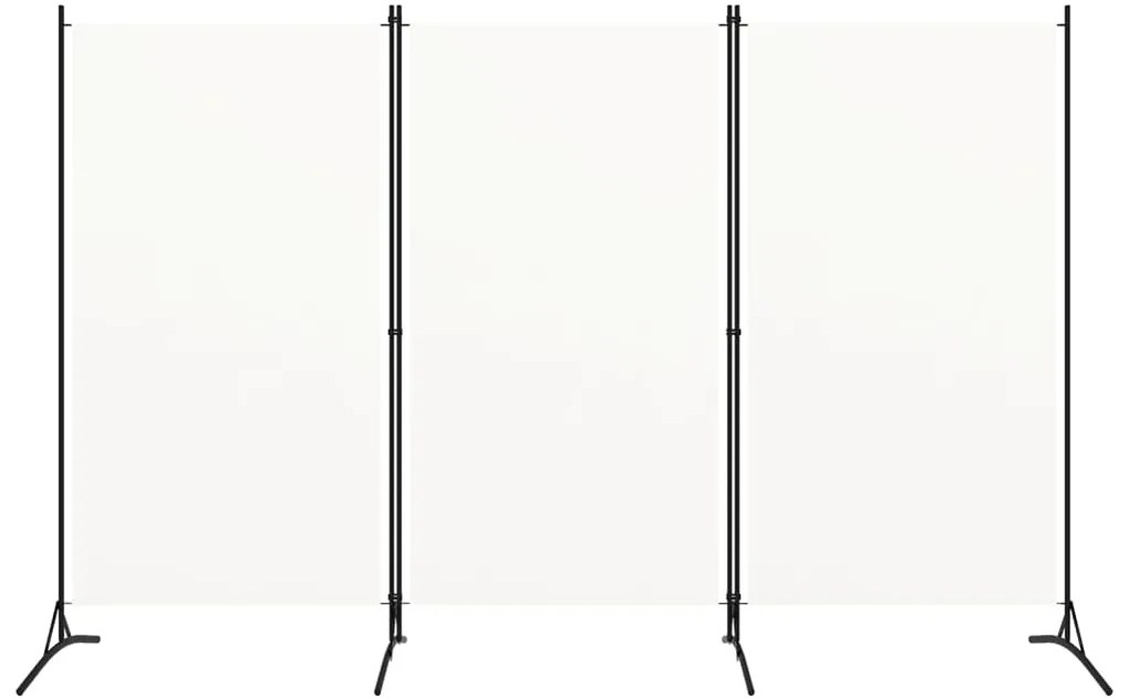 Divisória de quarto com 3 painéis 260x180 cm tecido branco