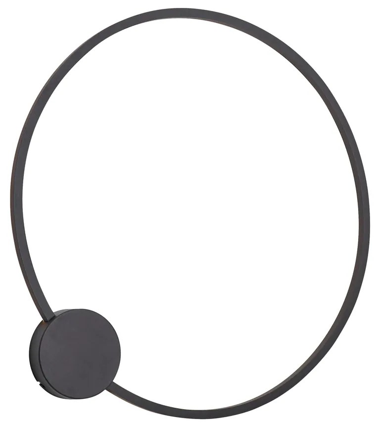 Candeeiro de parede de design preto 67cm incl. LED regulável em 3 níveis - Anello Moderno
