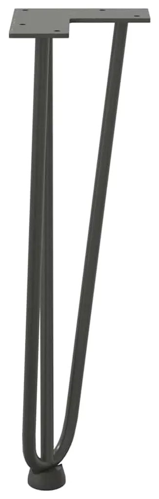 Pernas de grampo para mesa de centro 4 peças antracite 42 cm aço maciç