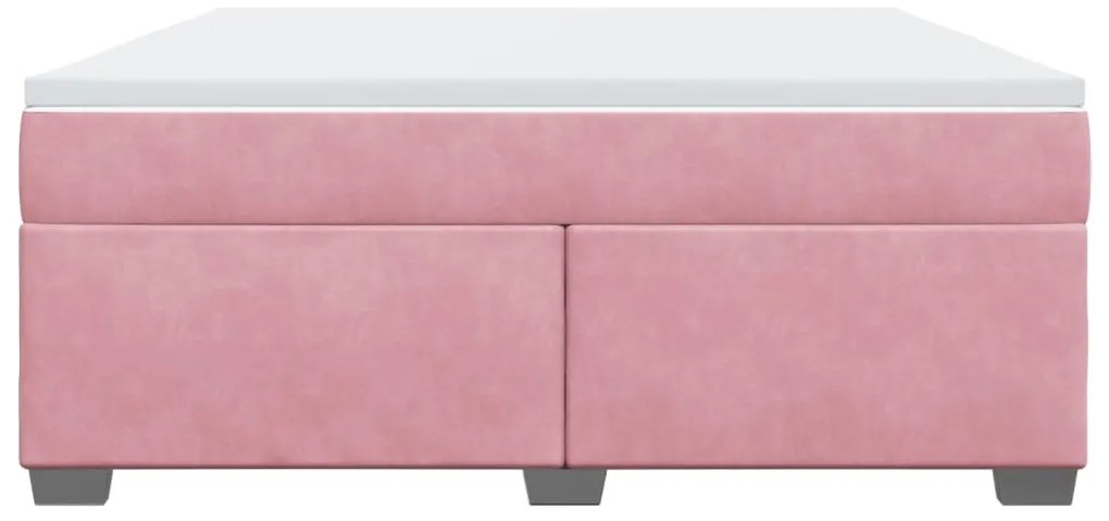 Cama com molas/colchão 180x200 cm veludo rosa