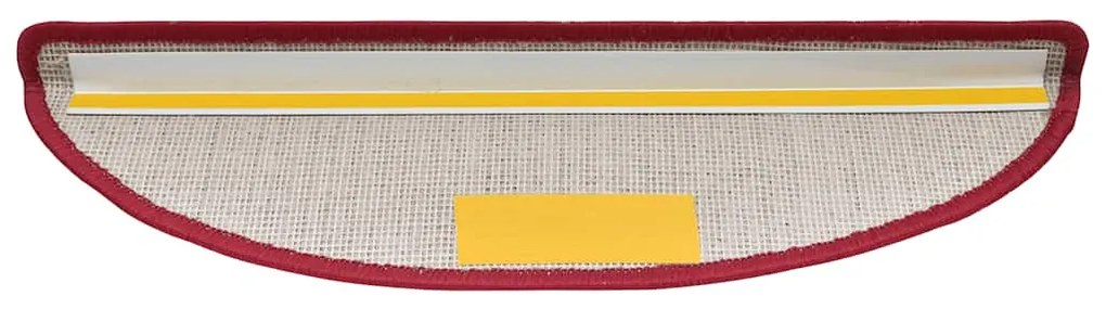 Tapetes de escada 30 pcs 56x17x3 cm vermelho bordô