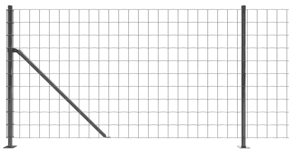 Cerca de malha de arame com flange 0,8x25 m antracite