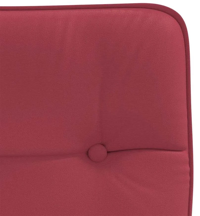 Cadeira de jantar couro artificial vermelho tinto