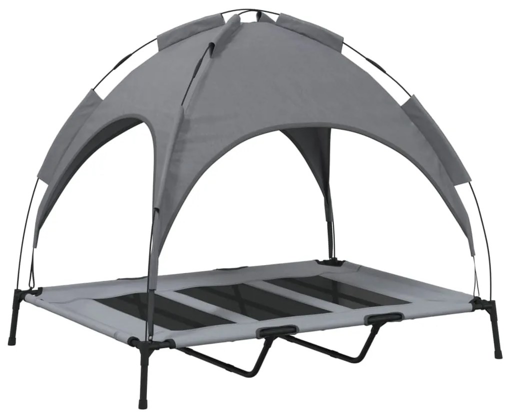 Cama para cães com toldo tecido oxford e aço antracite