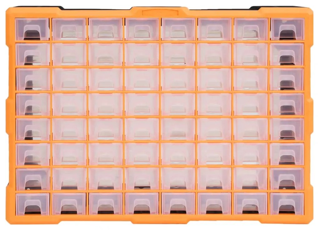 Caixa organizadora com 64 gavetas 52x16x37,5 cm