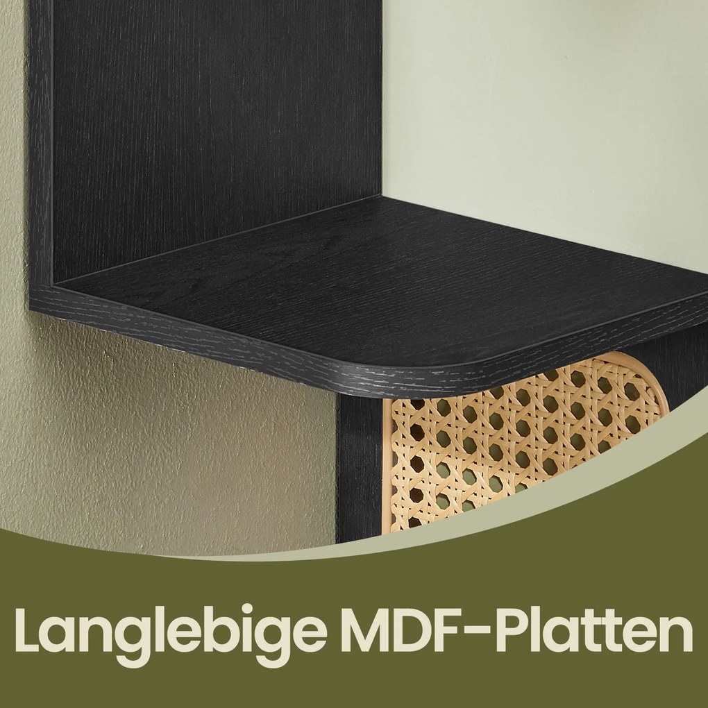 Estante de parede com 5 prateleiras 20 x 20 x 126 cm em preto