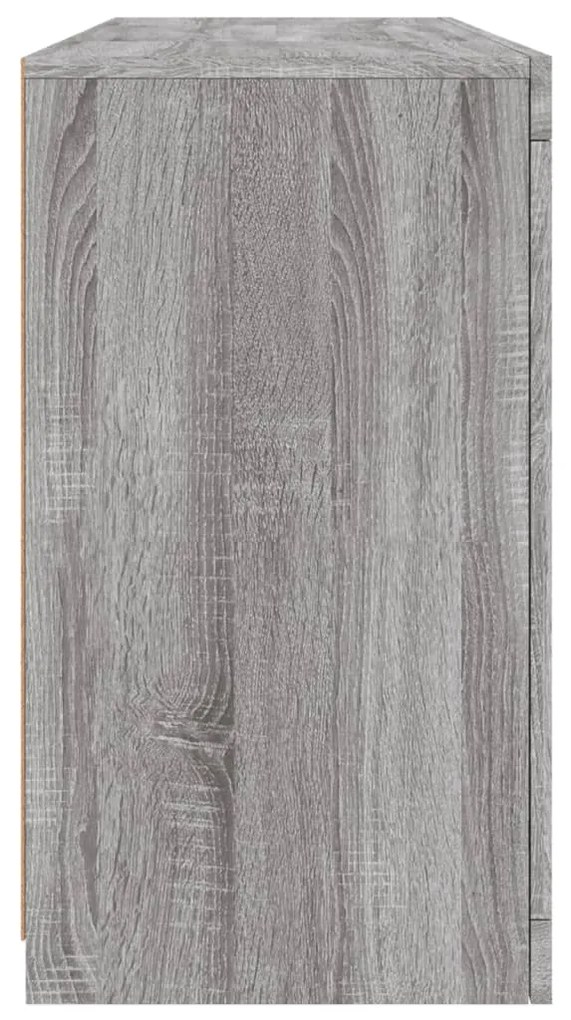 Aparador com luzes LED 142,5x37x67 cm cinzento sonoma