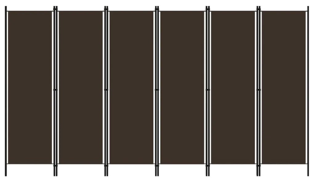 320728 vidaXL Divisória de quarto com 6 painéis 300x180 cm castanho