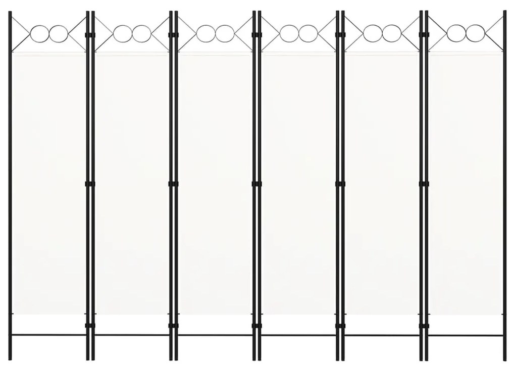 Divisória de quarto com 6 painéis 240x180 cm branco