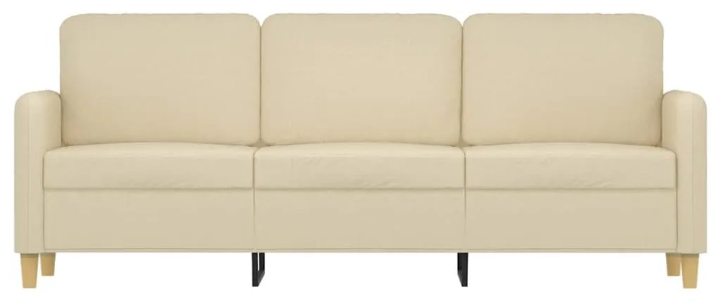 Sofá de 3 Lugares Chloé - Em Tecido - Cor Creme - 198x77x80 cm - Com o