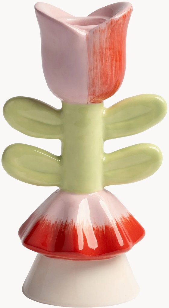 Castiçal pintado à mão Blume