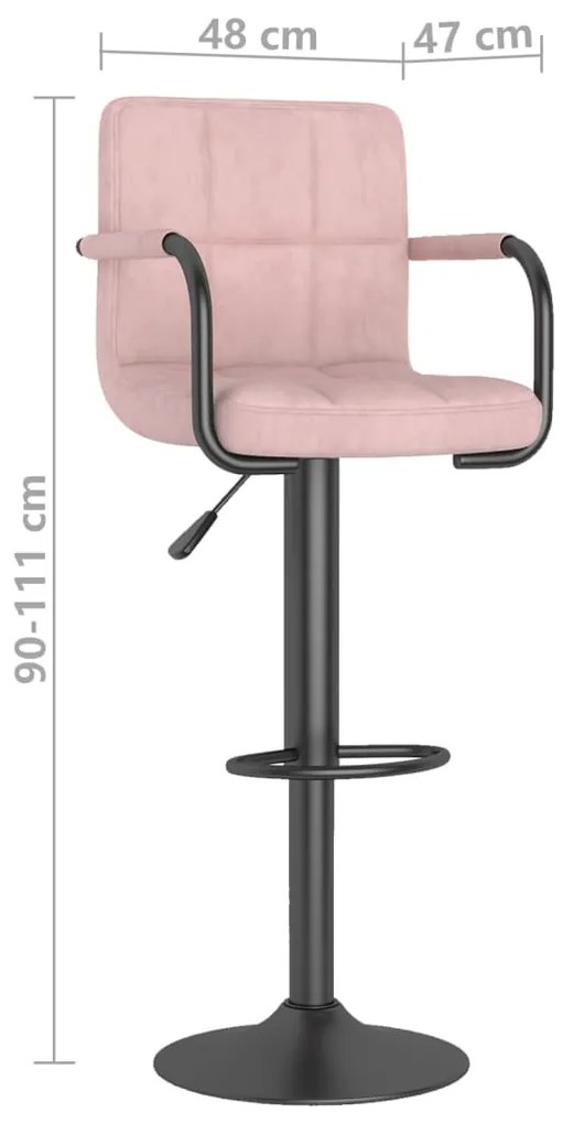 Bancos de bar 2 pcs veludo rosa