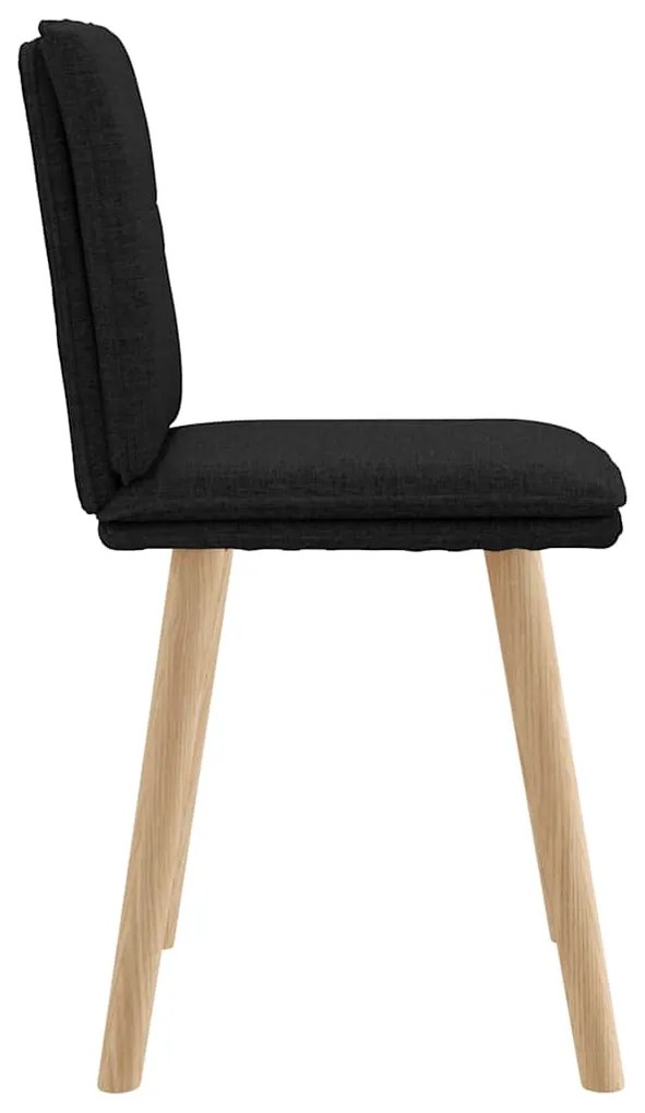 Cadeiras de jantar 2 pcs tecido preto