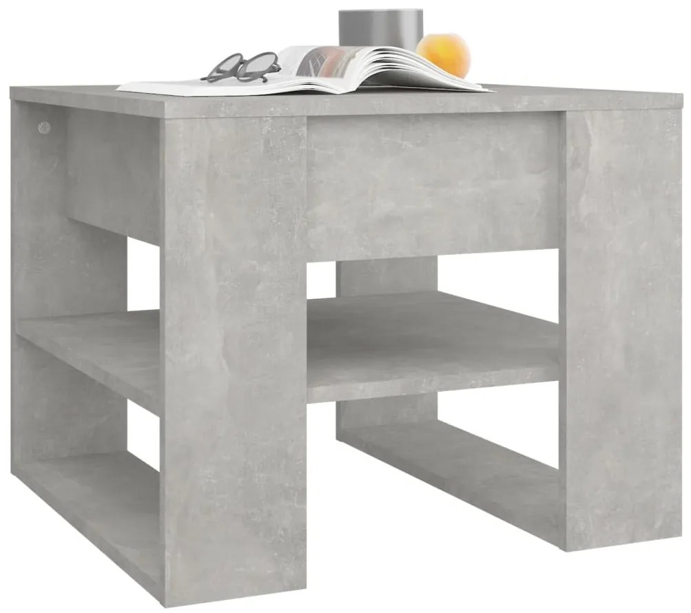 Mesa de centro 55,5x55x45 cm madeira processada cinza cimento