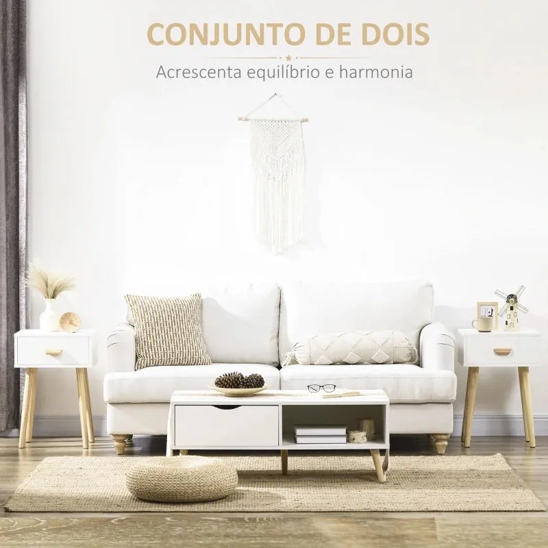 Conjunto de 2 Mesinhas de Cabeceira Sunny - Design Escandinavo
