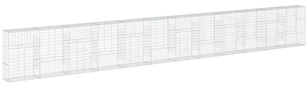 Cesto gabião com cobertura 1200x50x150 cm ferro galvanizado