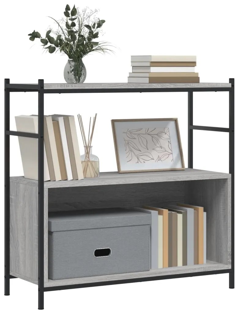 Estante 80x30x78,5 cm derivados de madeira e ferro cinza sonoma