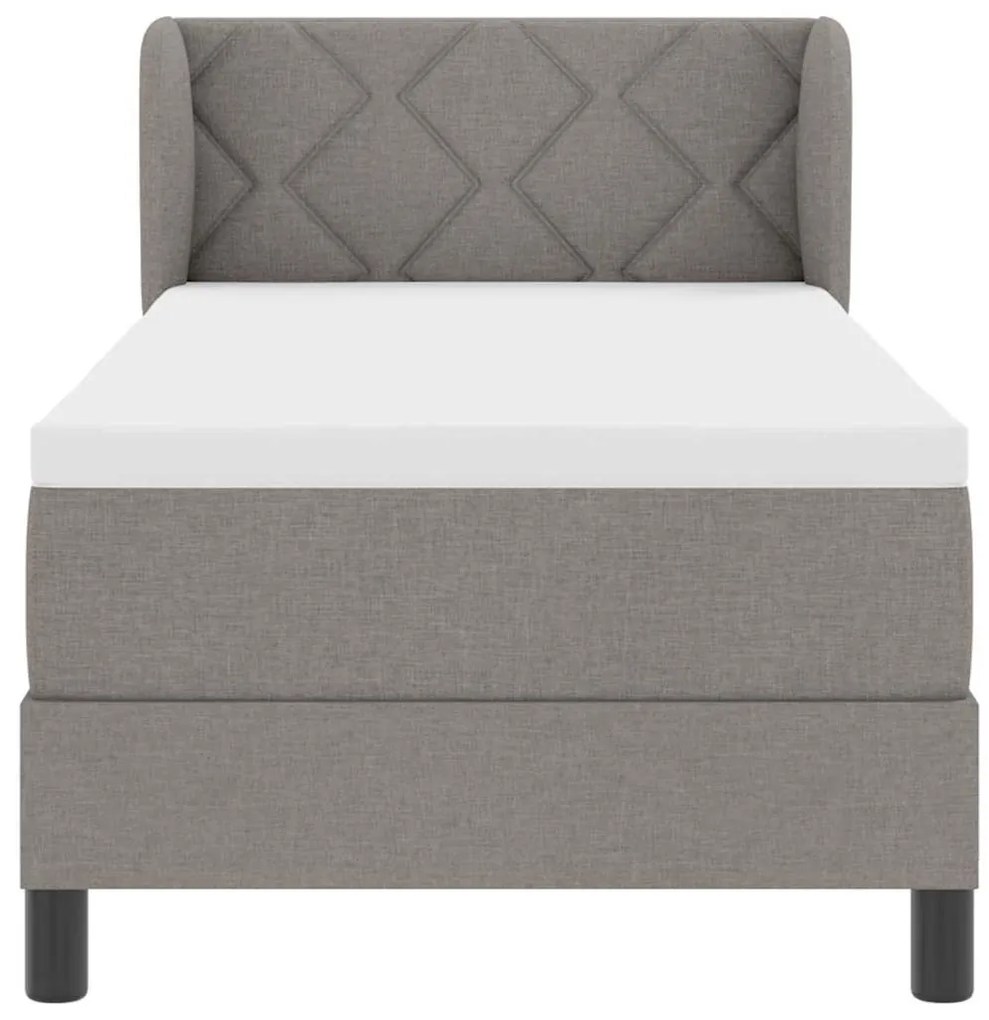 Cama Box com Colchão Taupe 80x200 cm Tecido