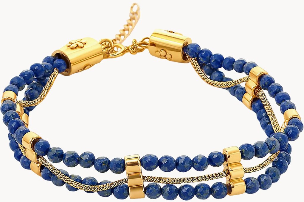Pulseira banhada a ouro com lápis-lazúli Neo