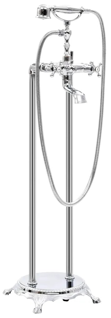 Torneira de pé para banheira aço inoxidável 99,5 cm prateado