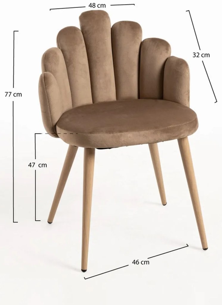 Cadeira Hand Veludo - Marrom