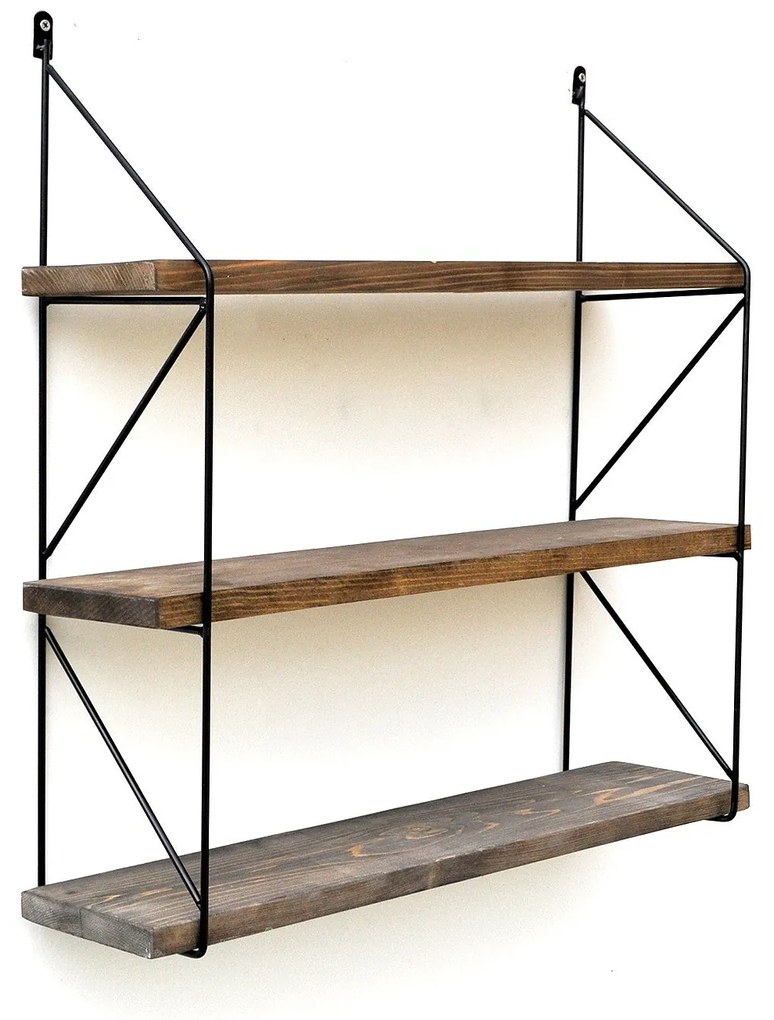 Prateleira Decorativa de Madeira Wr040 – Nogueira Preta – 60x15x55 cm